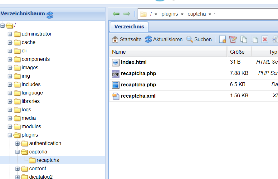 Google Recaptcha V2 in Joomla 2.5 einsetzen